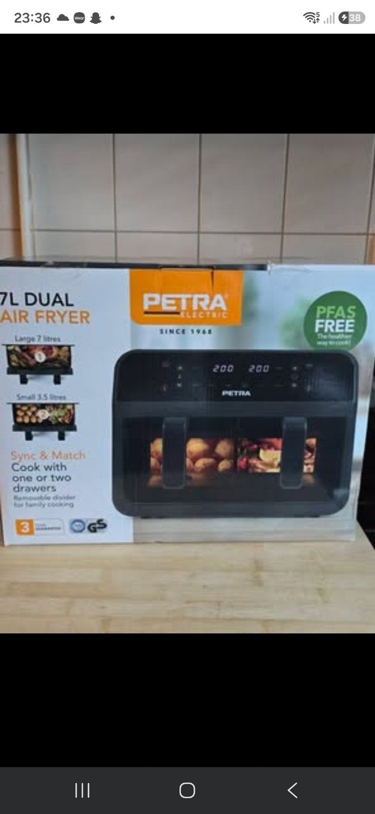 Dual airfryer, Witgoed en Apparatuur, Airfryers, Ophalen, Zo goed als nieuw