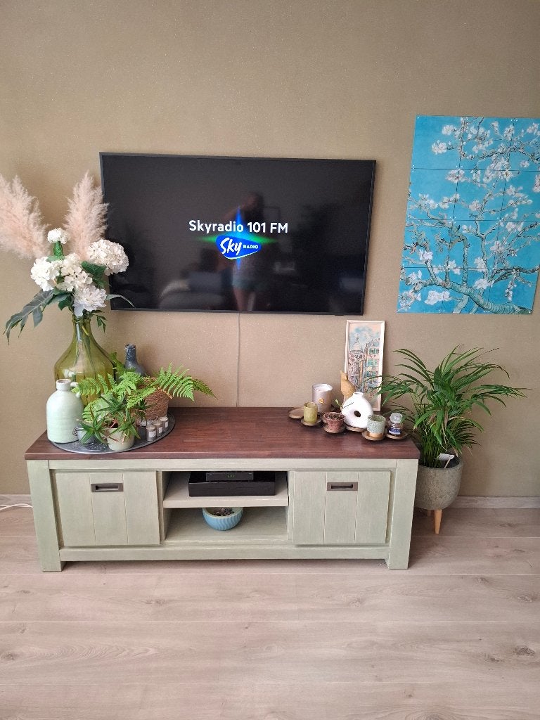 rustiek tv meubel, Ophalen, Gebruikt, 100 tot 150 cm, Landelijk