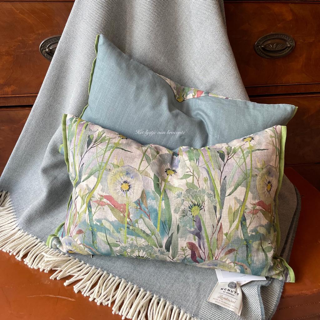 Handgemaakte linnen kussen set Meadow Flowers, Westdijk 41 3241 GT Middelharnis, Overige kleuren, Info@lijstjevanbrocante.nl, Ophalen of Verzenden