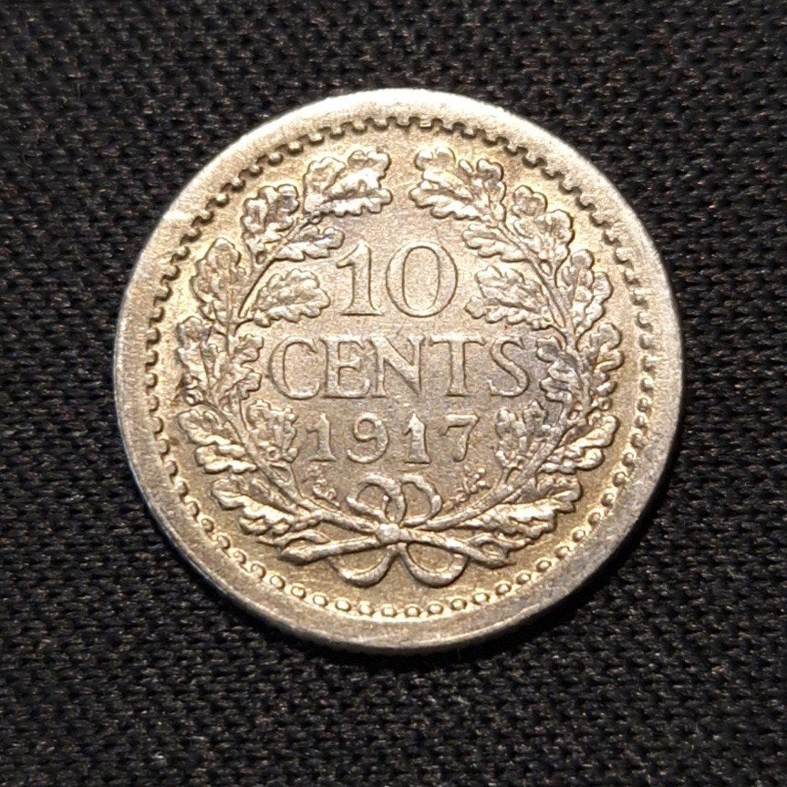 10 cent 1917, Verzenden, Zilver, 10 cent, Koningin Wilhelmina