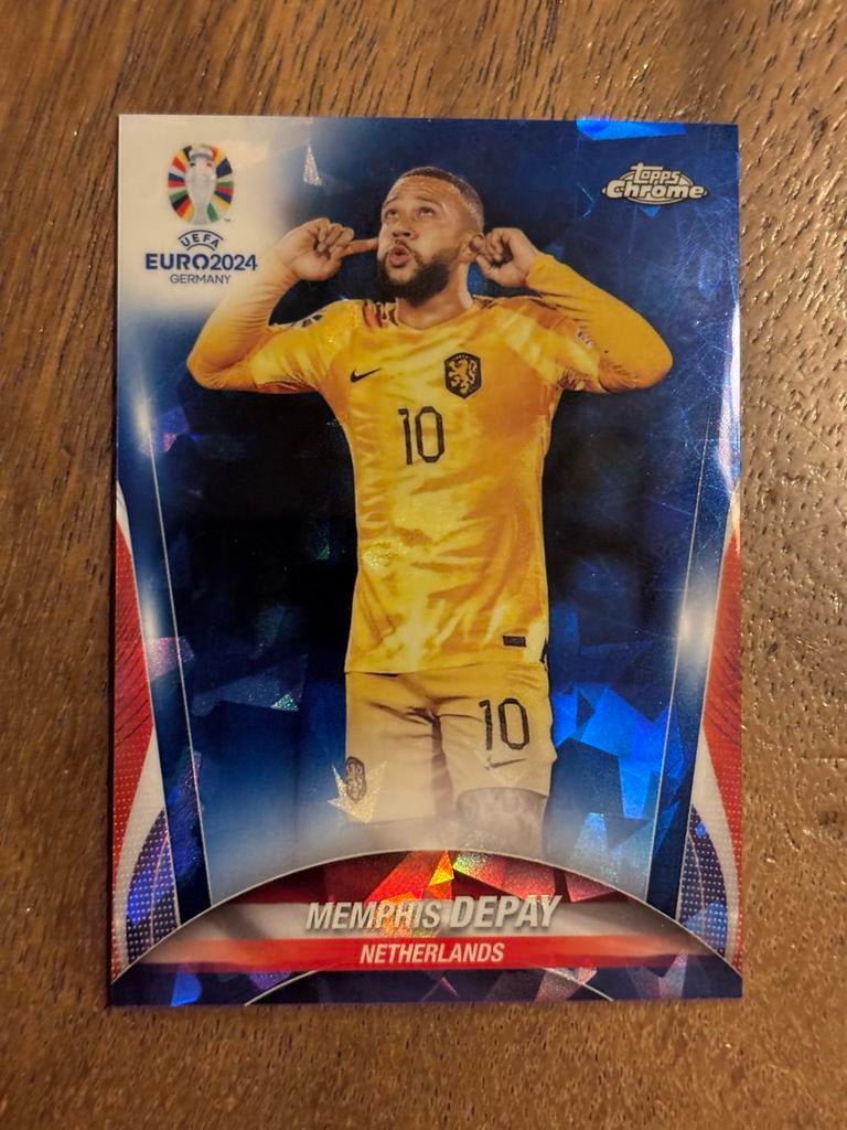Memphis Depay Topps Chrome UEFA Euro 2024 Voetbalkaart, Ophalen of Verzenden, Zo goed als nieuw, Buitenlandse clubs, Spelerskaart