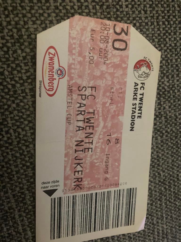 TICKET FC TWENTE-SPARTA NIJKERK 04-05 BEKER, Ophalen of Verzenden, Zo goed als nieuw, F.C. Twente, Overige typen