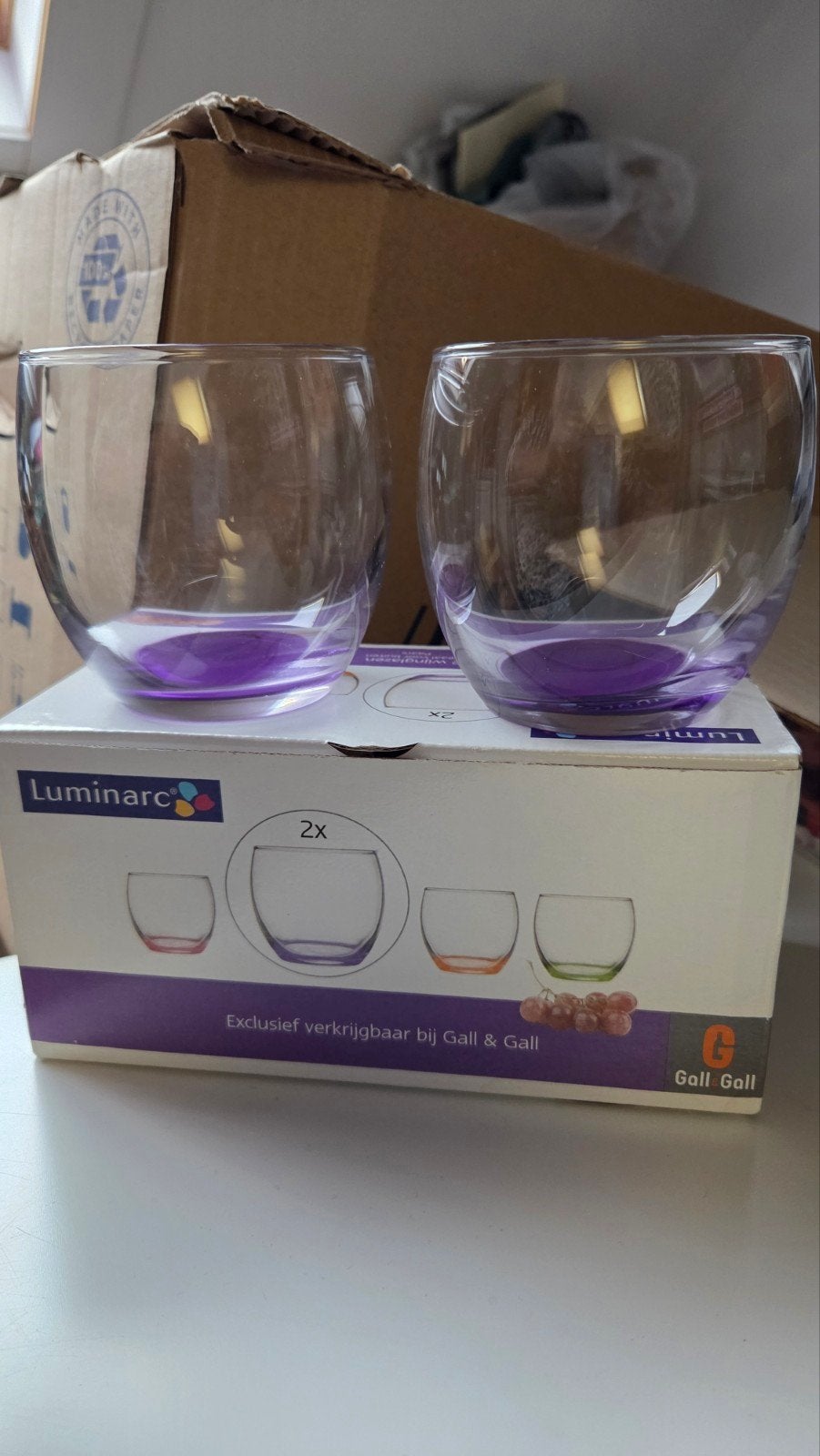 Luminarc wijnglazen/water glazen 2 stuks, Huis en Inrichting, Keuken | Servies, Ophalen, Glas of Glazen, Nieuw, Glas