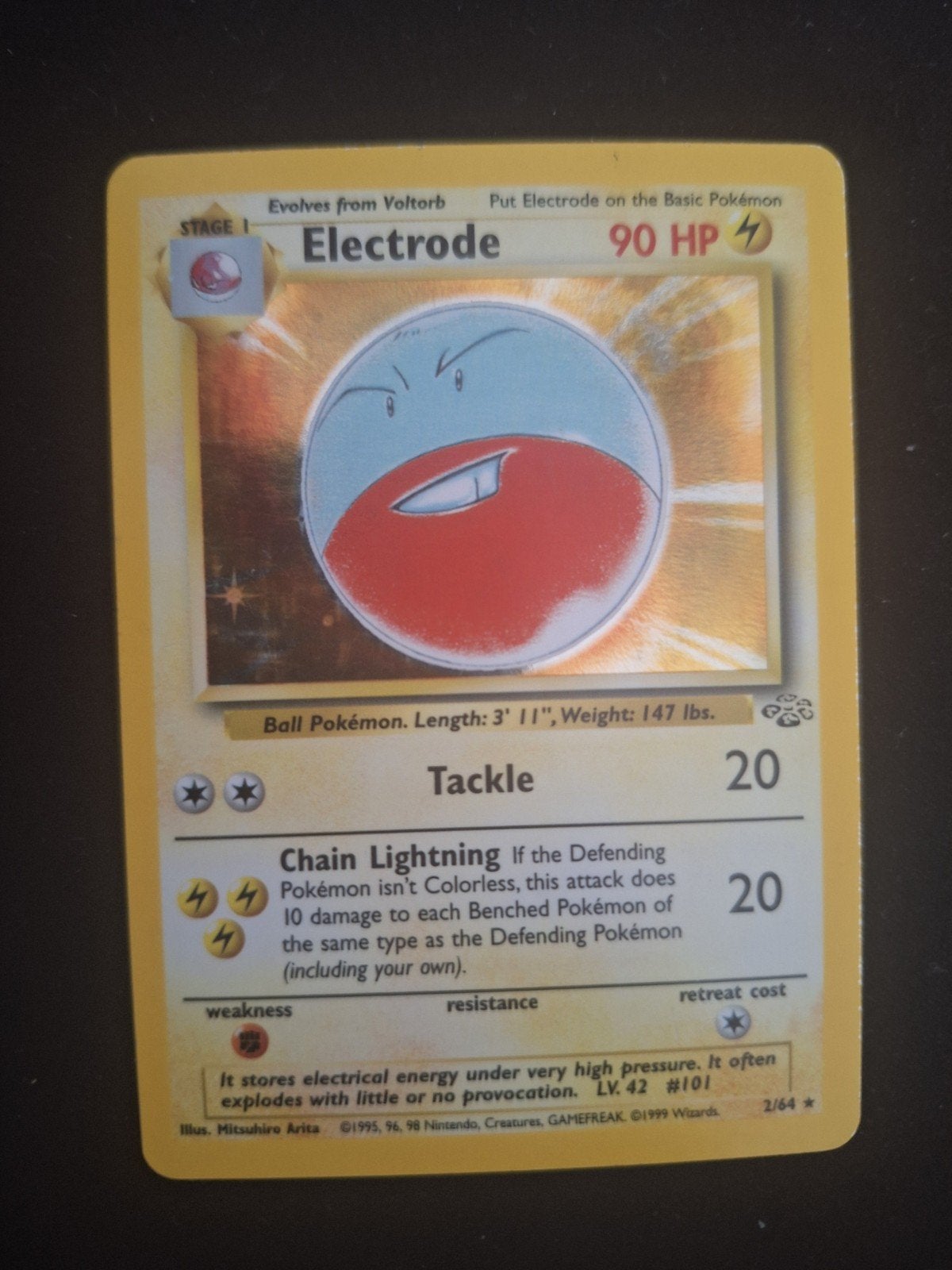 electrode jungle holo - vintage pokemon, Ophalen of Verzenden, Zo goed als nieuw