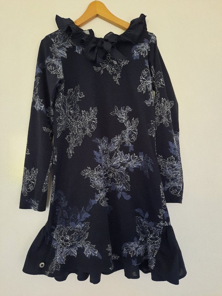 Stijlvol Jottum jurkje blauw bloemen strik 146, Meisje, Jottum, Ophalen of Verzenden, Zo goed als nieuw