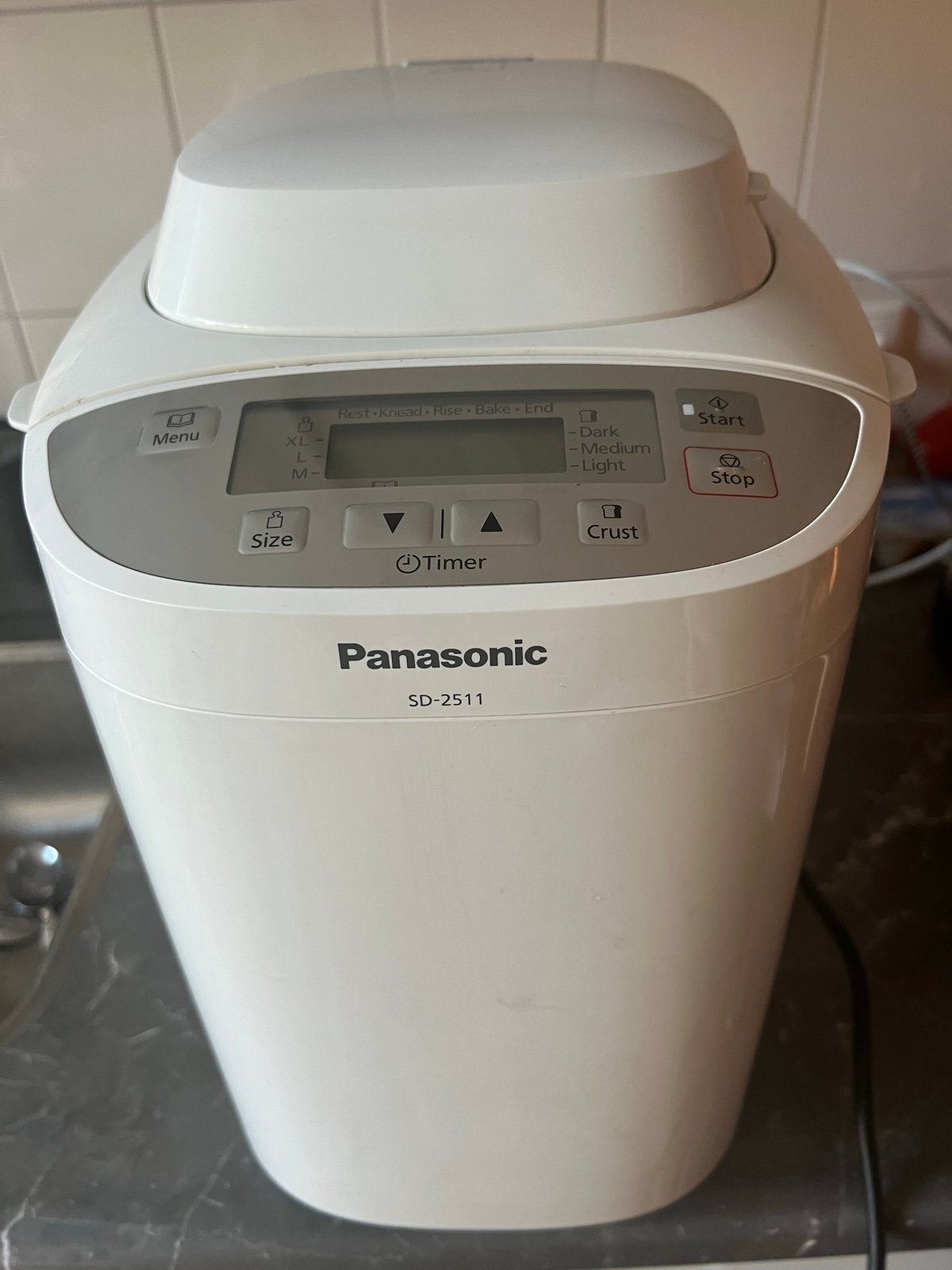 Panasonic SD-2511 Broodbakmachine - Zo goed als nieuw, Met timer, Meer dan 10 programma's, 800 tot 1200 gram deeg, Ophalen of Verzenden