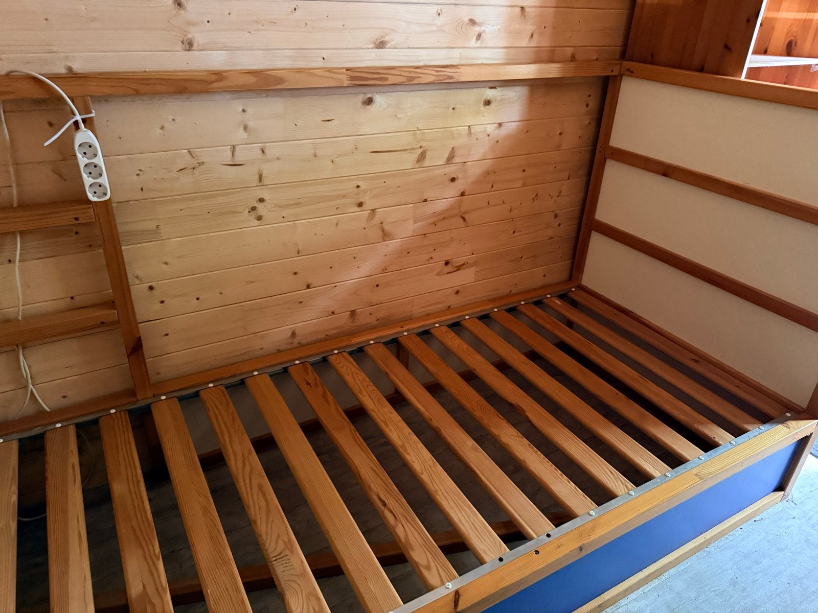 IKEA KURA kinderbed / hoogslaper 90x200 cm blauw, Ophalen, Gebruikt, 90 cm, 200 cm