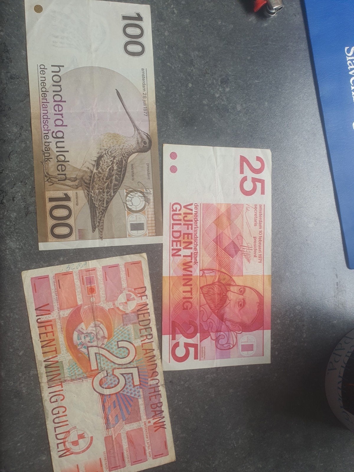 Setje van 3 Nederlandse Guldens: 100 en 2x 25 Gulden, Postzegels en Munten, Ophalen of Verzenden, 100 gulden, Setje
