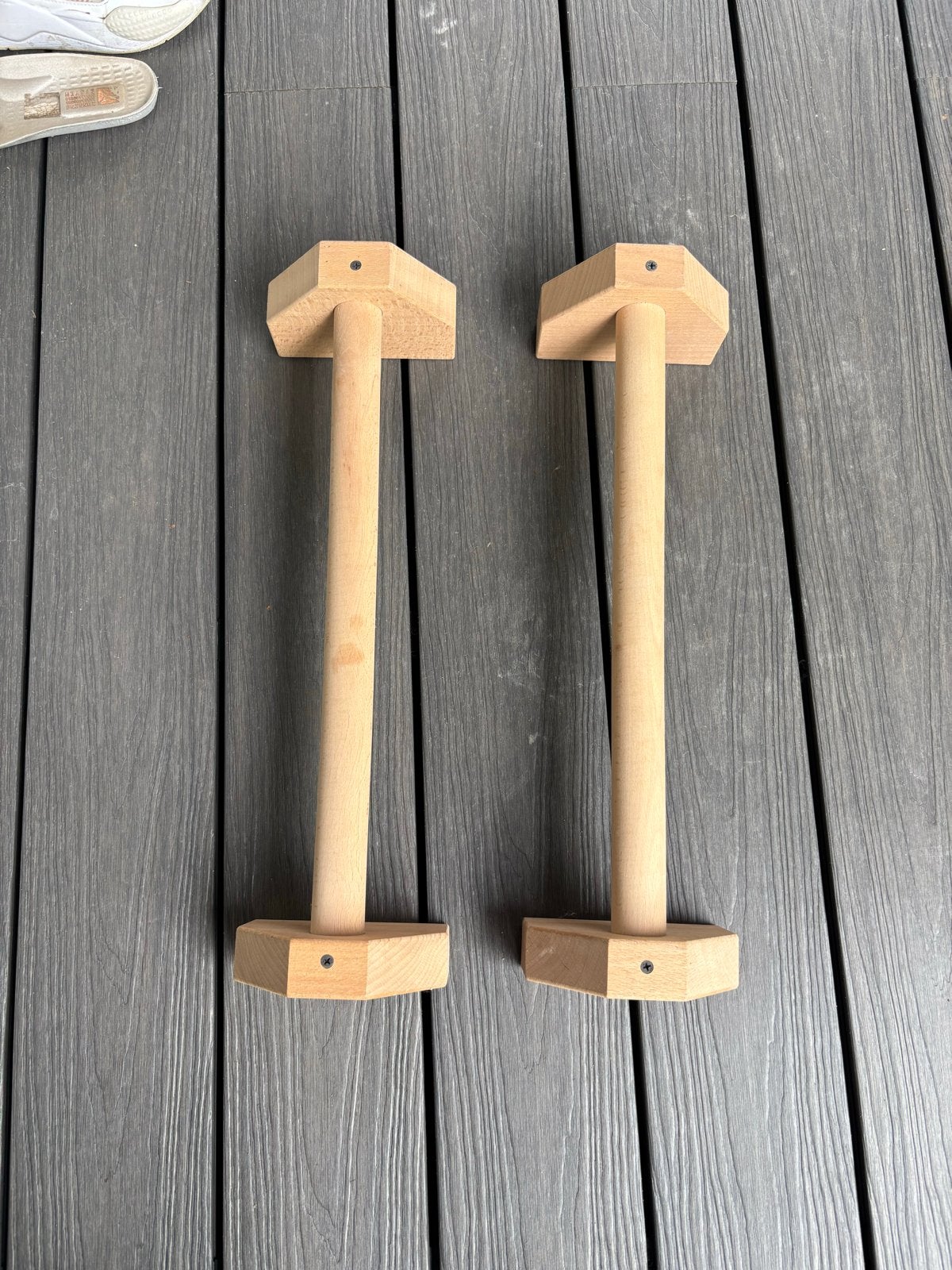 Houten Push-up Steunen - Calisthenics Parallettes, Sport en Fitness, Fitnessmaterialen, Ophalen, Zo goed als nieuw, Armen, Push-up steun