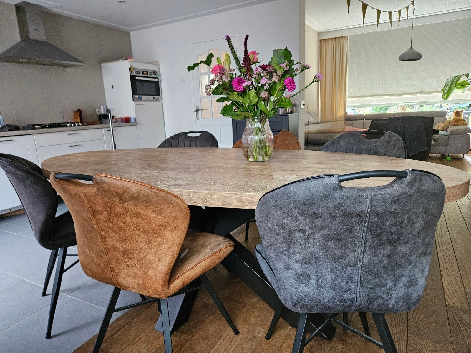 eetkamer stoelen 6 stuks TEAB, Ophalen, Rechthoekig, 50 tot 100 cm
