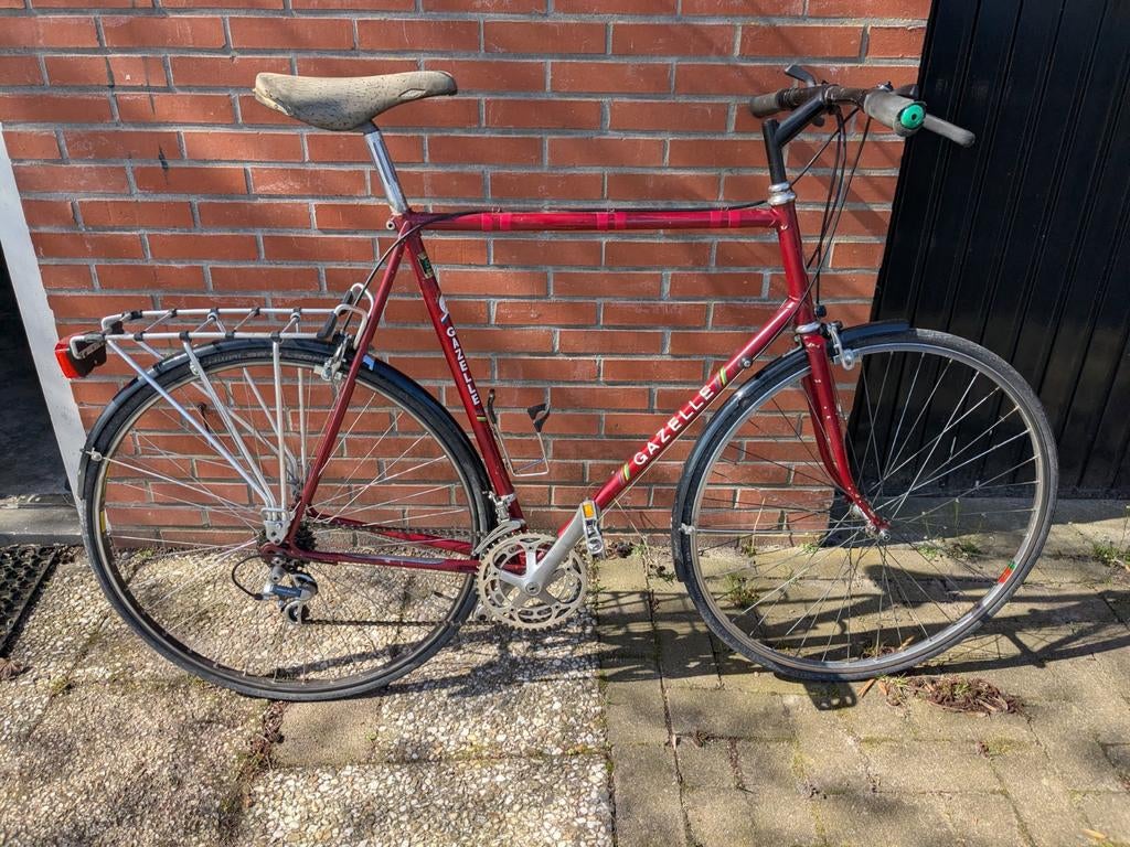 Gazelle racefiets/stadsfiets - Vintage rood, Ophalen, 28 inch, Gebruikt, 10 tot 15 versnellingen