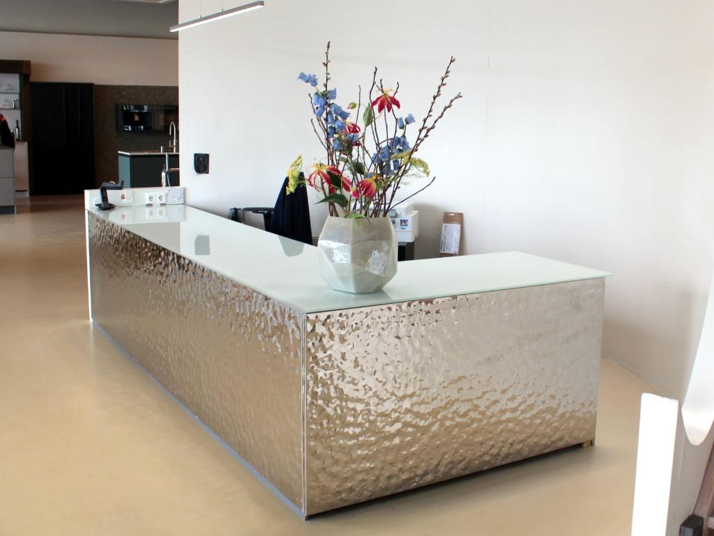 MB16  Luxe design receptiebalie / showroombalie L-opstelling, Ophalen, Inrichting, Onbekend, Onbekend
