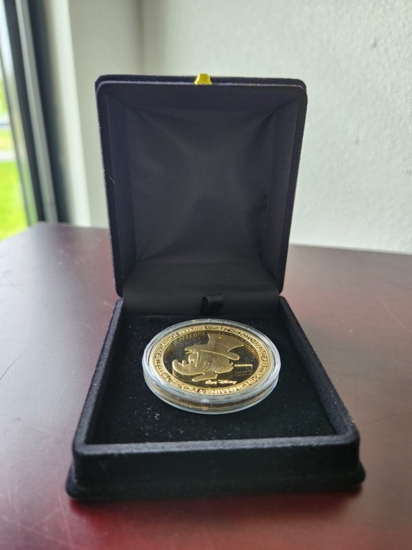 Walt Disney Dagobert Duck Eerst Euro 24K Goud Sample Munt, Verzamelen, Ophalen, Donald Duck, Zo goed als nieuw, Overige typen