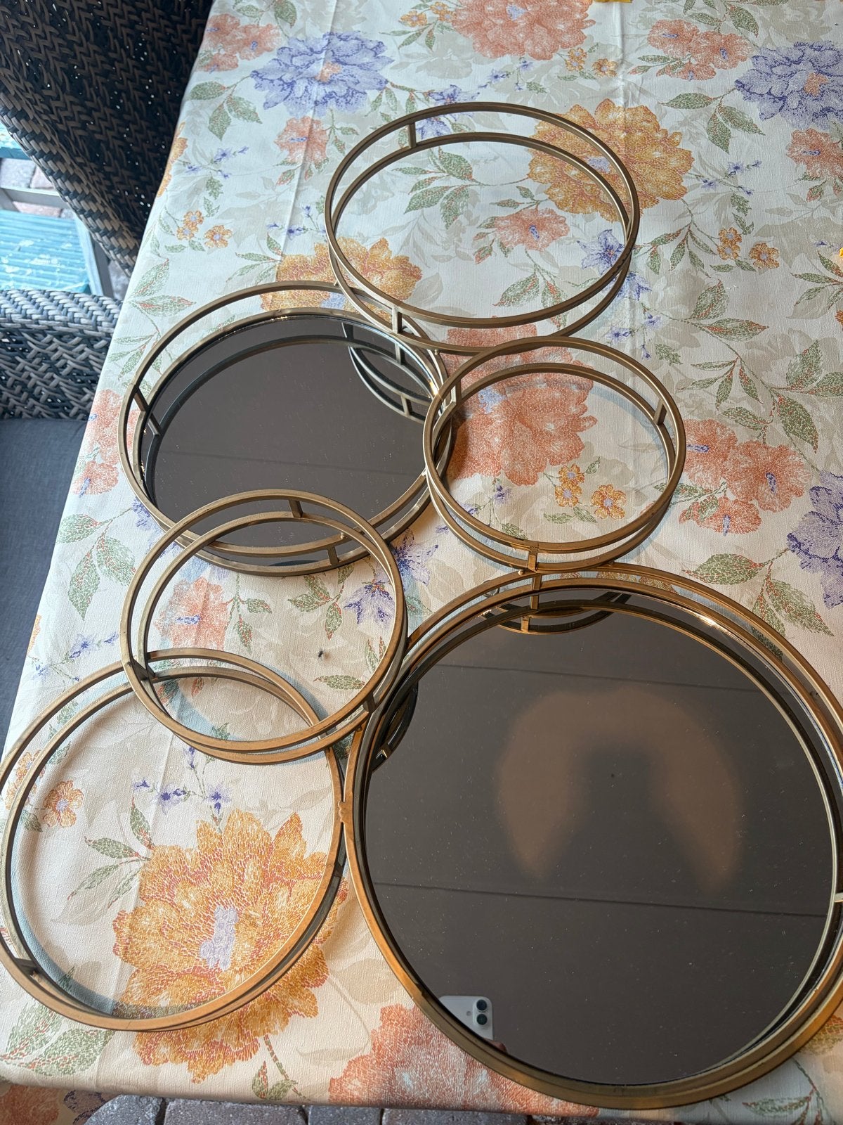 Riverdale spiegel goud, Ophalen, Met spiegel, Rond, Metaal