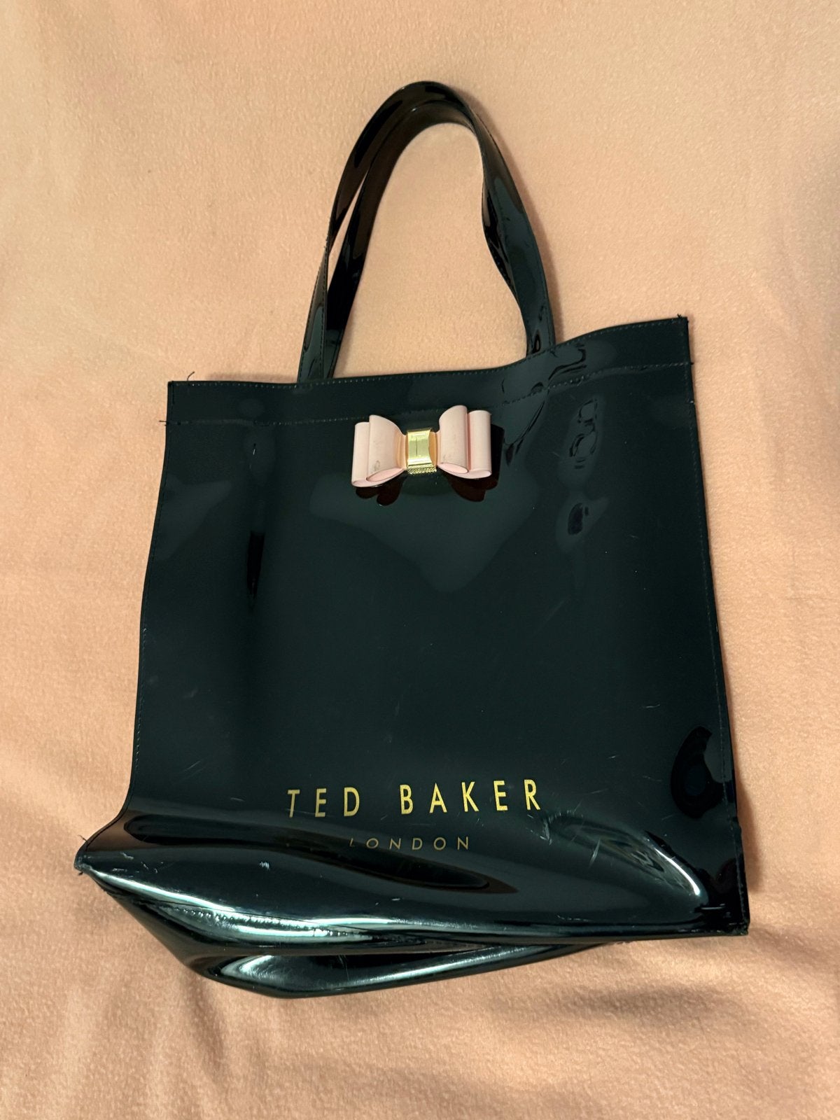 Ted Baker Shopper Tas Zwart met Roze Strik, Ophalen of Verzenden, Gebruikt, Zwart, Shopper