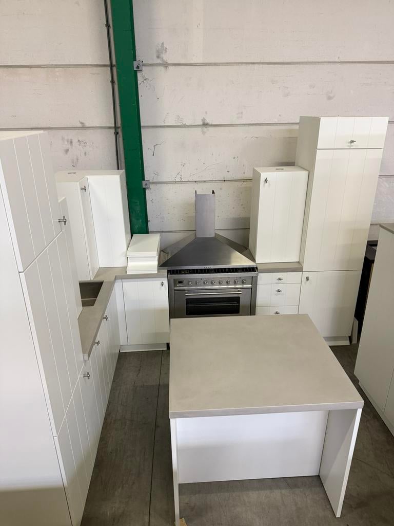 Complete Nette Landelijk Keuken, Huis en Inrichting, Keuken | Complete keukens, Overige materialen, Wit, Hoekkeuken, Ophalen of Verzenden