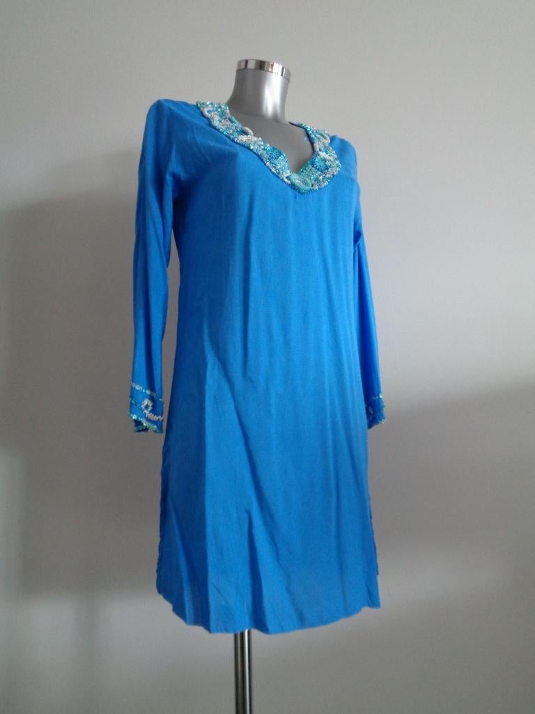 Salty skin jurk met pailletten, handgemaakt, rayon, NIEUW, S, Blauw, Nieuw, Ophalen of Verzenden, Salty Skin