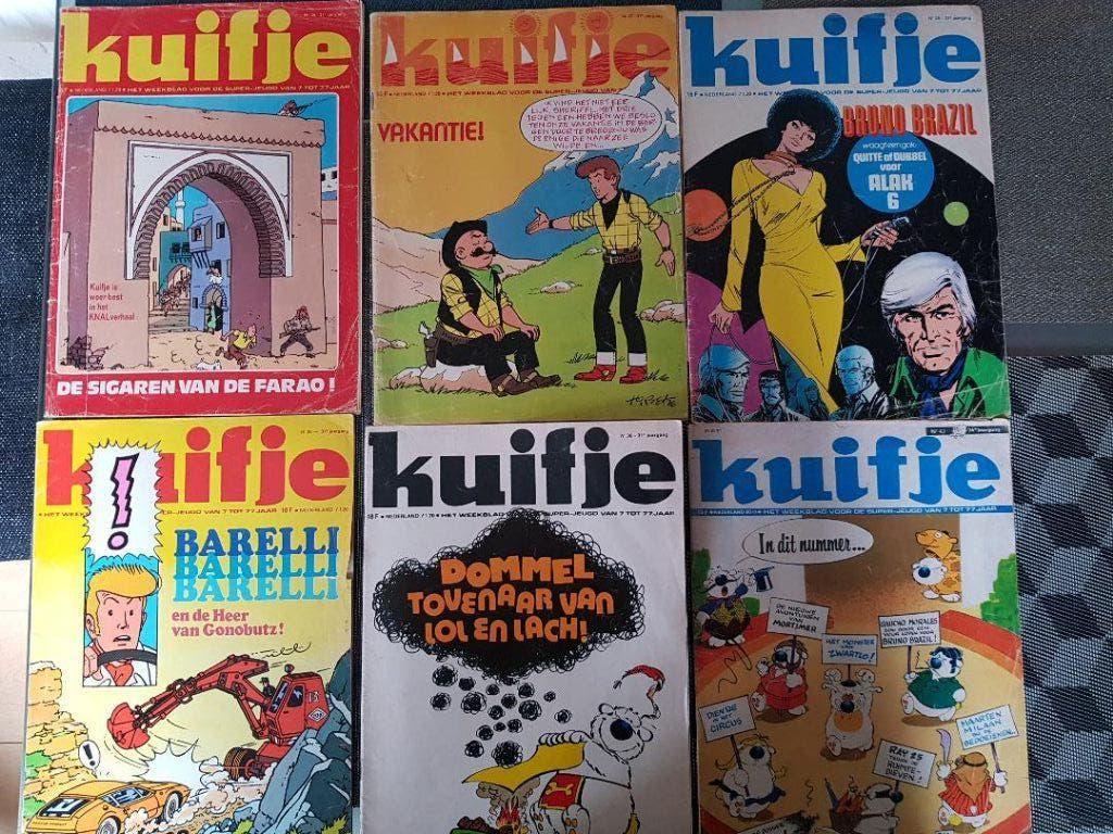 6x Weekblad Kuifje 1971/1976, Diverse auteurs, Meerdere stripboeken, Ophalen, Gelezen