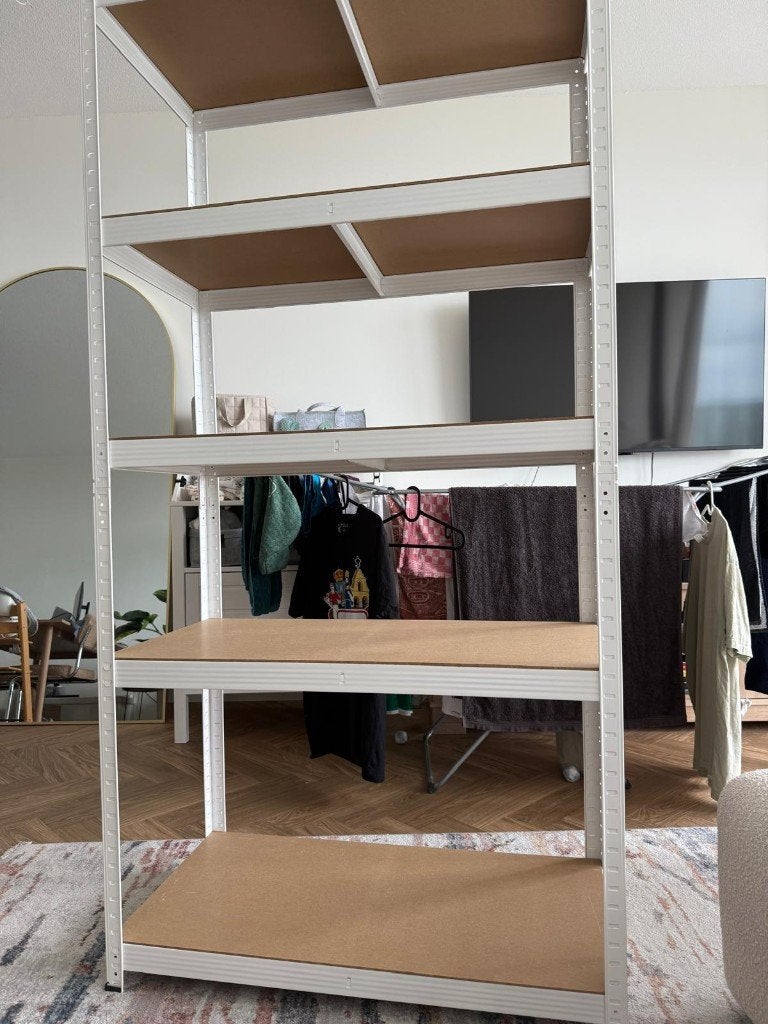 Titel: Metalen stellingkast / opbergrek wit | stevig en ruim, Ophalen, Zo goed als nieuw
