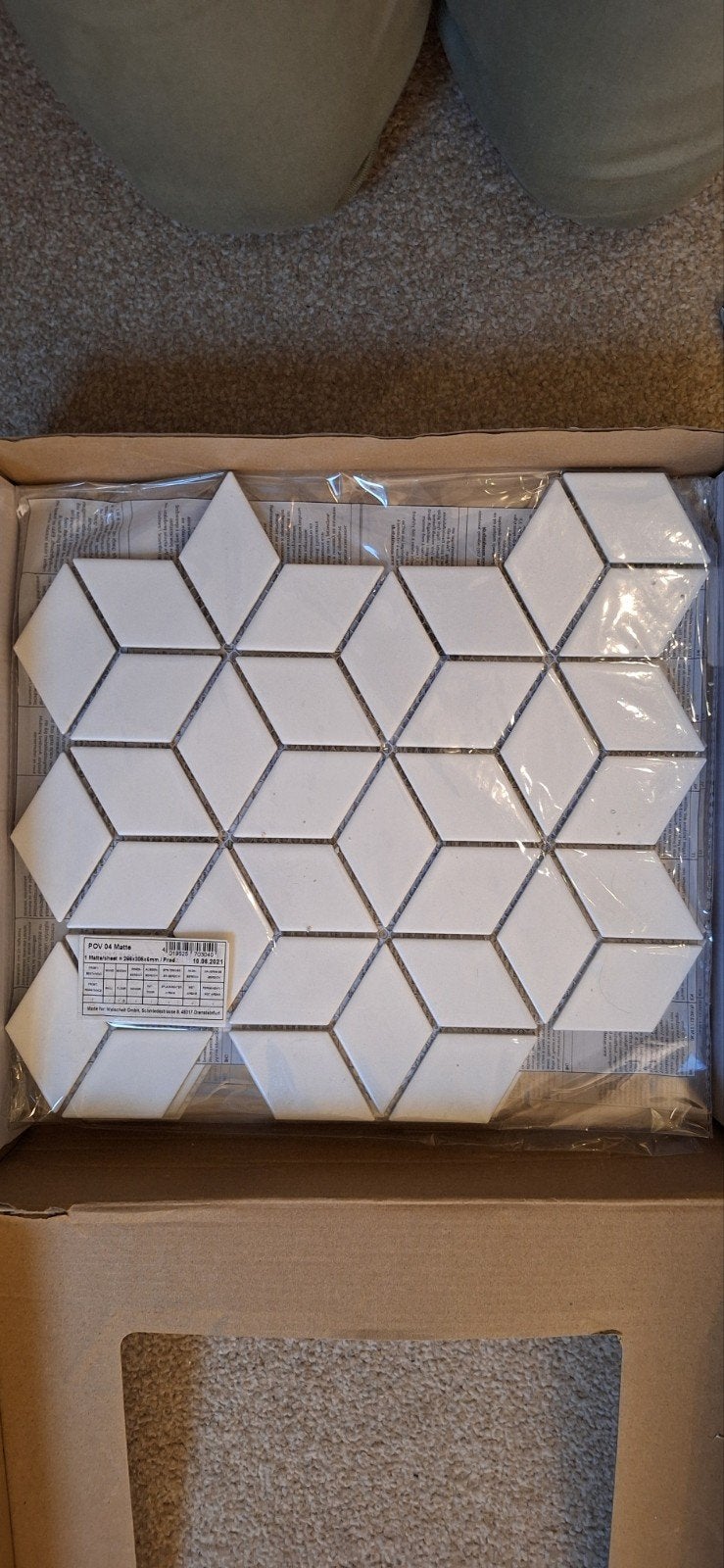 5 Kube tegelmatjes + restanten (1 m²), Ophalen of Verzenden, Nieuw, Keramiek, Wandtegels