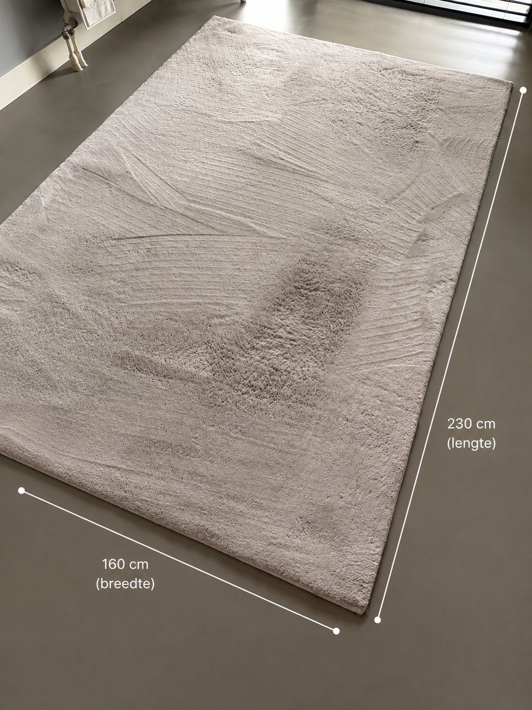 Hoogpolig vloerkleed beige 160x230 cm, Ophalen, Gebruikt, Beige, 150 tot 200 cm