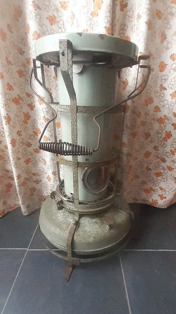Alladin bleuflame petroleumkachel, Ophalen, Gas, Gaskachel
