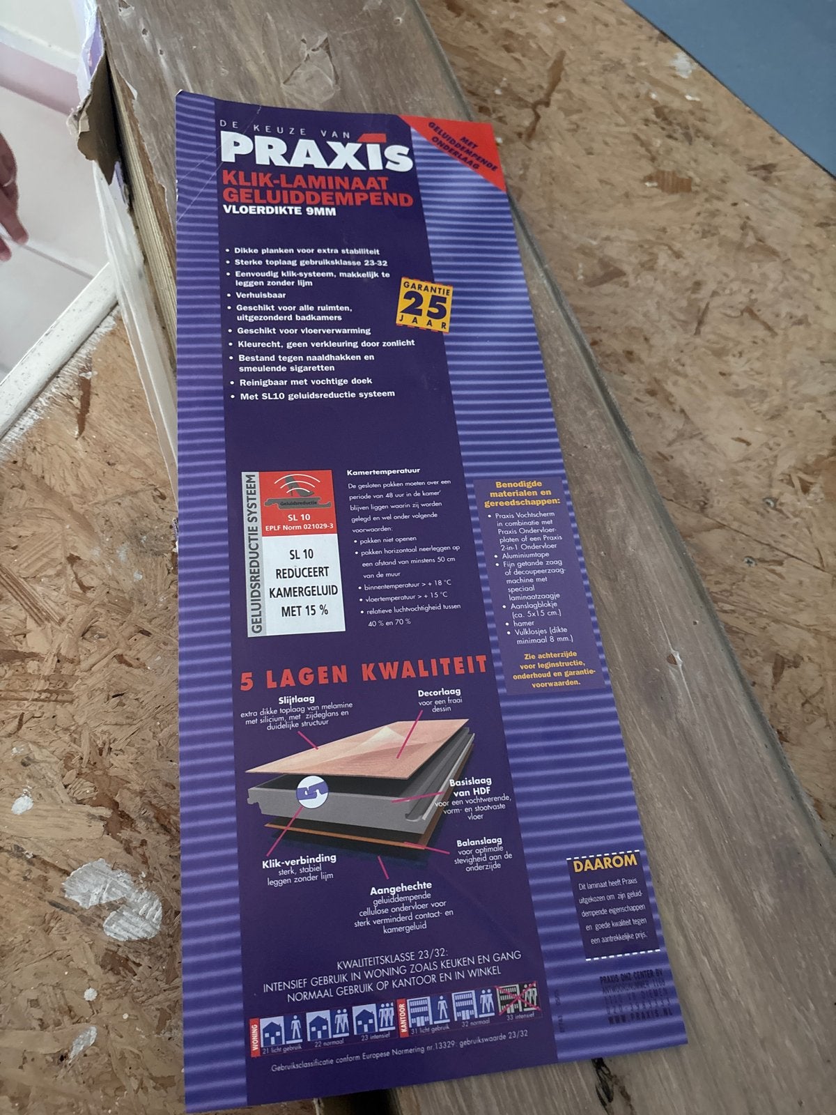 Praxis Klick-laminaat geluiddempend 9mm - Nieuw, Doe-het-zelf en Verbouw, 50 tot 150 cm, Nieuw, Ophalen of Verzenden, Minder dan 5 m²