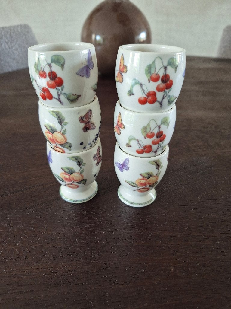 Janneke Brinkman eierdopjes - Fruit en Flowers (6 stuks), Huis en Inrichting, Keuken | Servies, Overige merken, Overige typen
