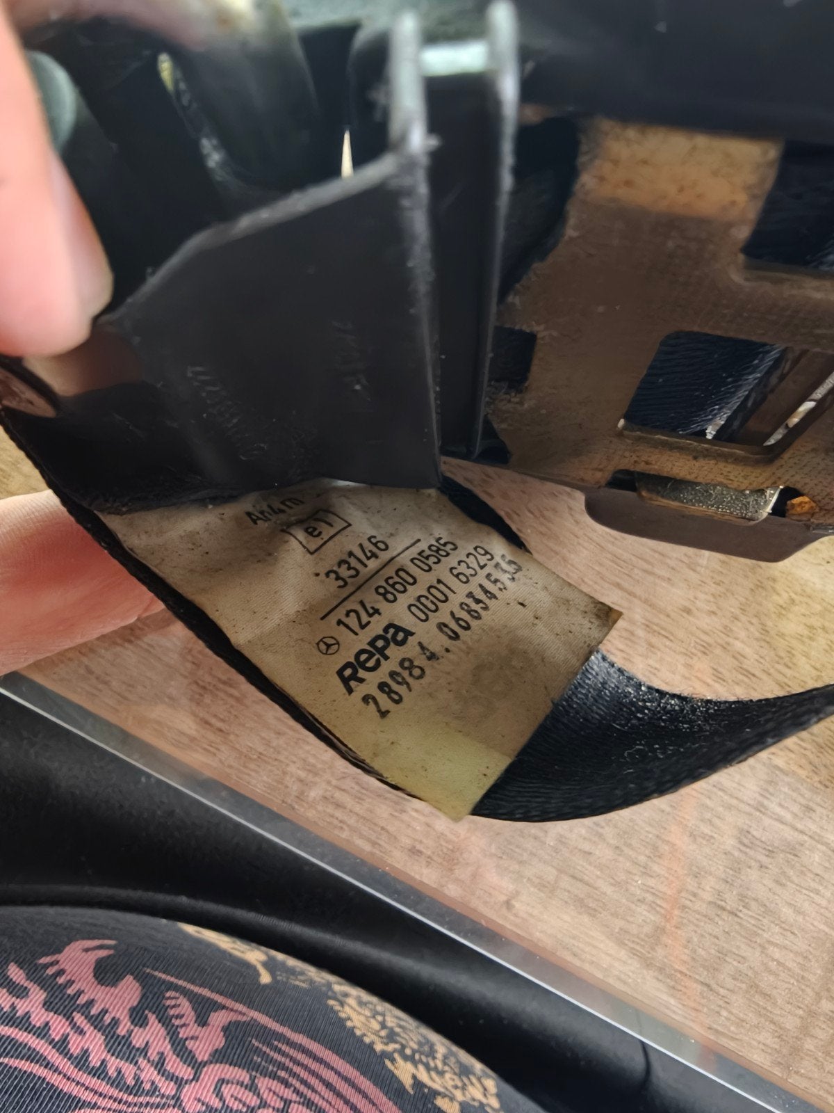 Originele Mercedes veiligheidsgordel achter W124 W126 W201 –, Ophalen of Verzenden, Gebruikt, Mercedes-Benz