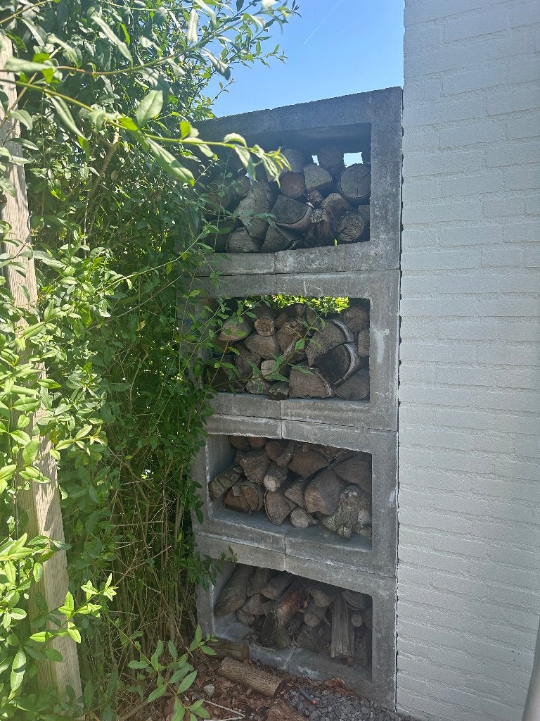 U element u blokken beton u elementen haardhout opslag hout, Ophalen, 25 tot 50 cm, Zo goed als nieuw, Beton