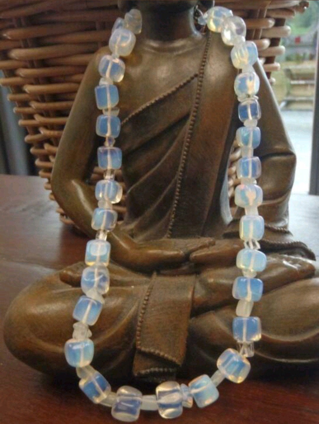Opaliet ketting, Sieraden, Tassen en Uiterlijk, Kettingen, Ophalen of Verzenden, Wit, Steen of Mineraal