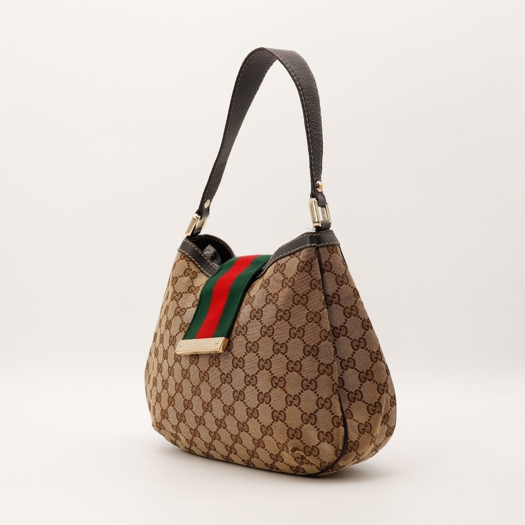 Gucci Web 31x24x14 cm hobotas, Verzenden, Gebruikt, Zwart, Overige typen