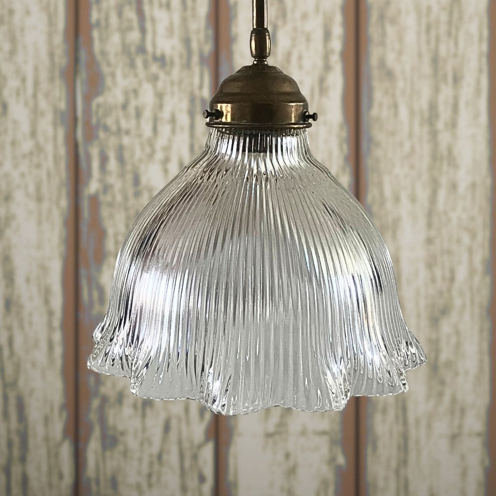 Antieke hanglamp Holophane Katrolsysteem, Ophalen of Verzenden