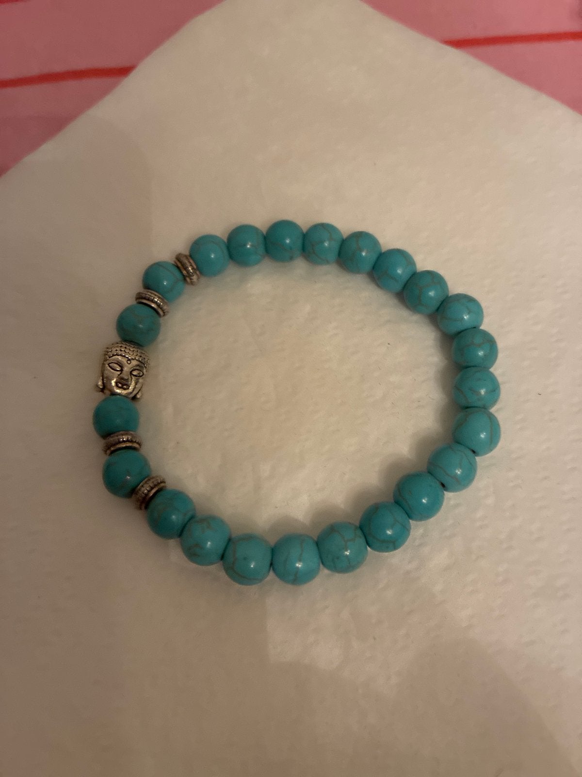 Turquoise Boeddha Armband met Kralen, Ophalen, Overige materialen, Blauw, Nieuw