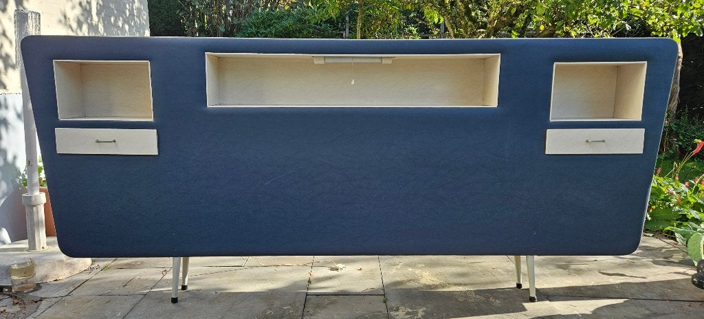 Vintage-alert! Zeldzaam 60ties hoofdbord met Auping ledikant, Ophalen, Overige materialen, Tweepersoons, 180 cm