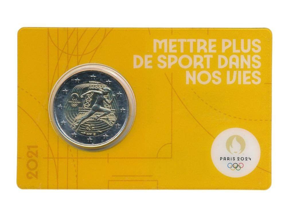 Frankrijk 2 Euro 2021 Olympische Spelen Parijs in coincard, Ophalen of Verzenden, Frankrijk, 2 euro, Losse munt