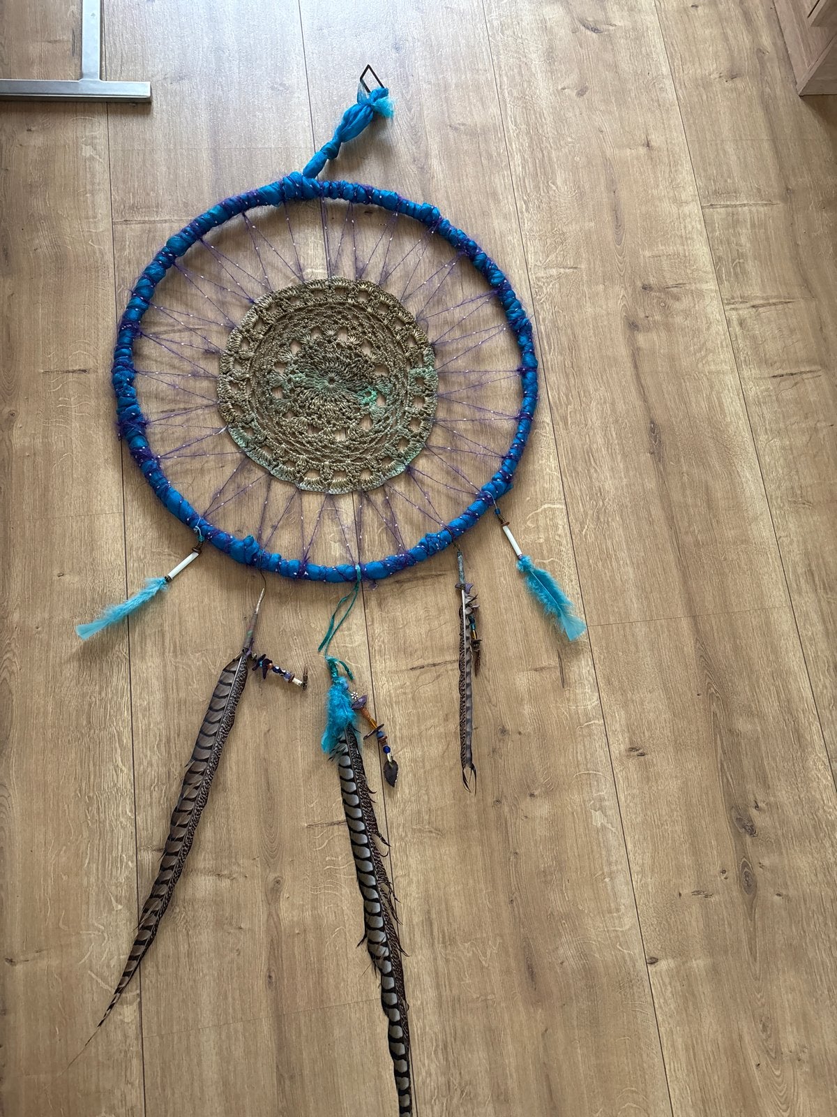 Grote dromenvanger 65cm diameter, Huis en Inrichting, Ophalen, Blauw, Boho, Zo goed als nieuw