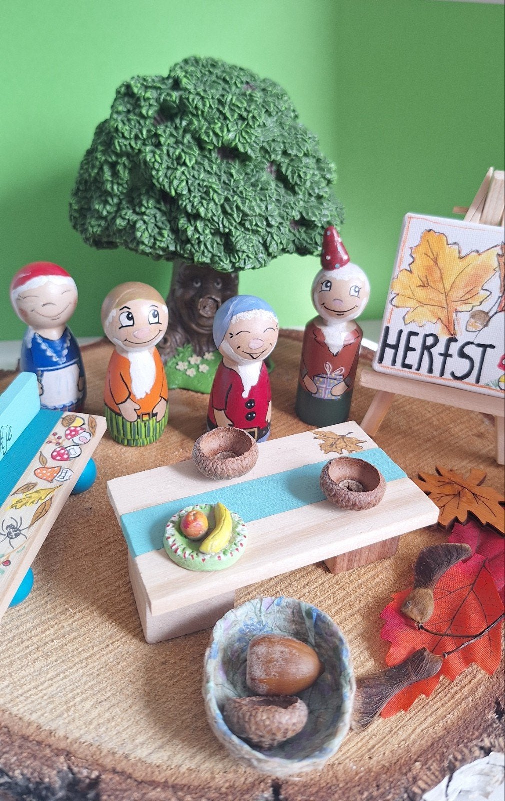 pegdolls herfst / kabouters, Ophalen of Verzenden, Zo goed als nieuw, Poppenhuis