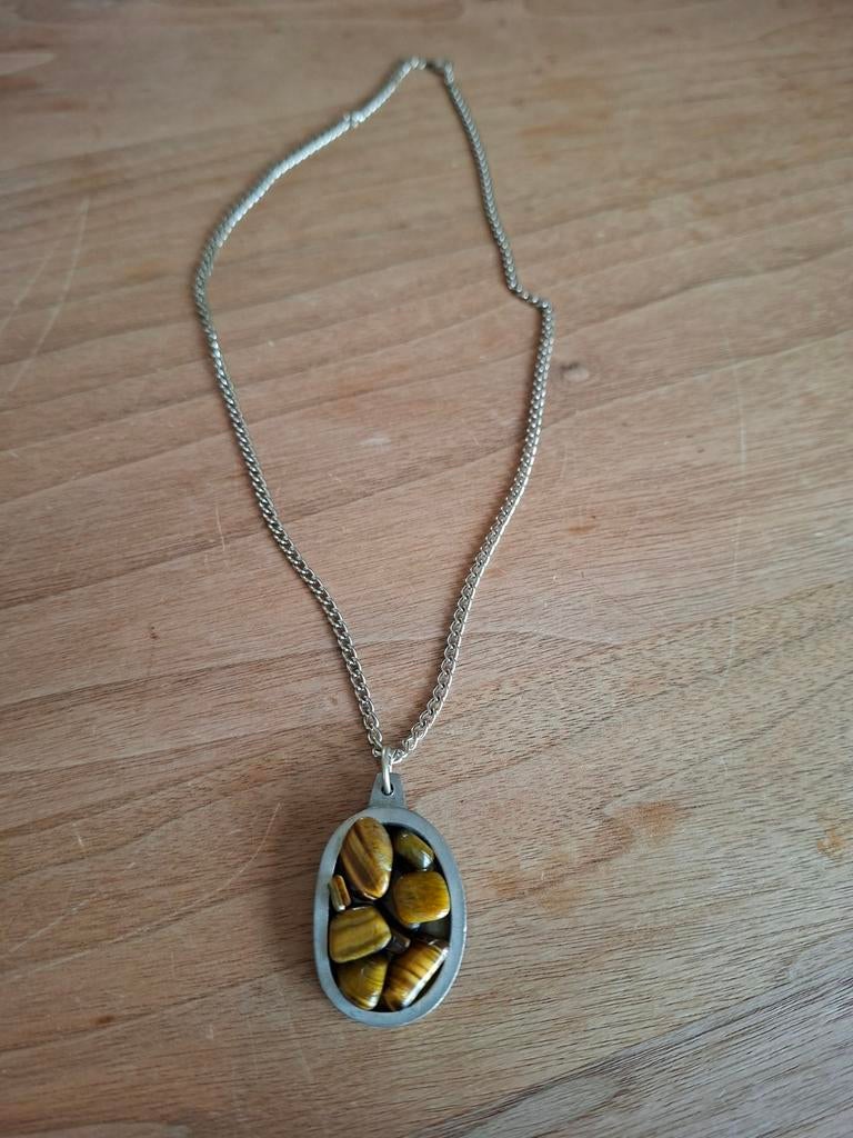 Vintage Pewter Denmark ketting met hanger Jorgen Jensen, Sieraden, Tassen en Uiterlijk, Overige materialen, Gebruikt, Ophalen of Verzenden