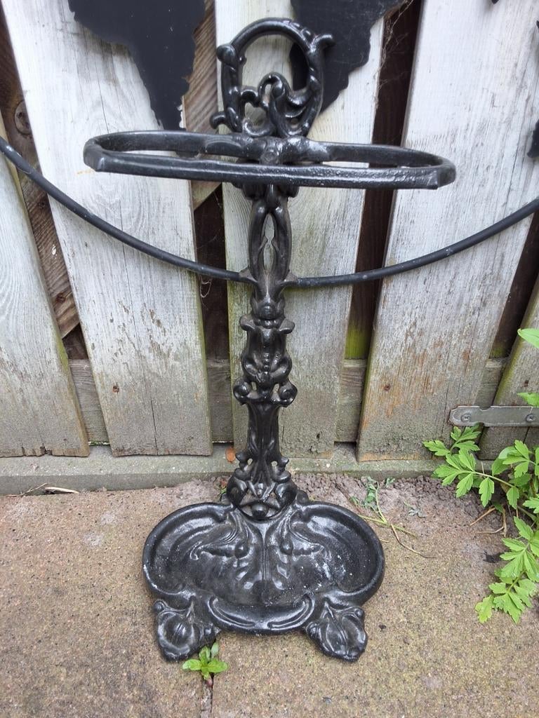 Antieke gietijzeren paraplubak paraplu standaard brocante, Ophalen of Verzenden
