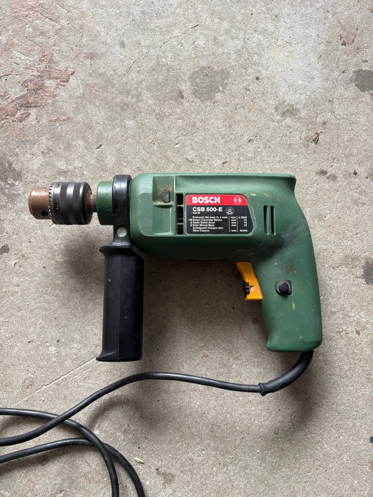Bosch CSB 500-E Klopboormachine 500W, Doe-het-zelf en Verbouw, Boormachine, Gebruikt, Ophalen of Verzenden, Klopboormechanisme