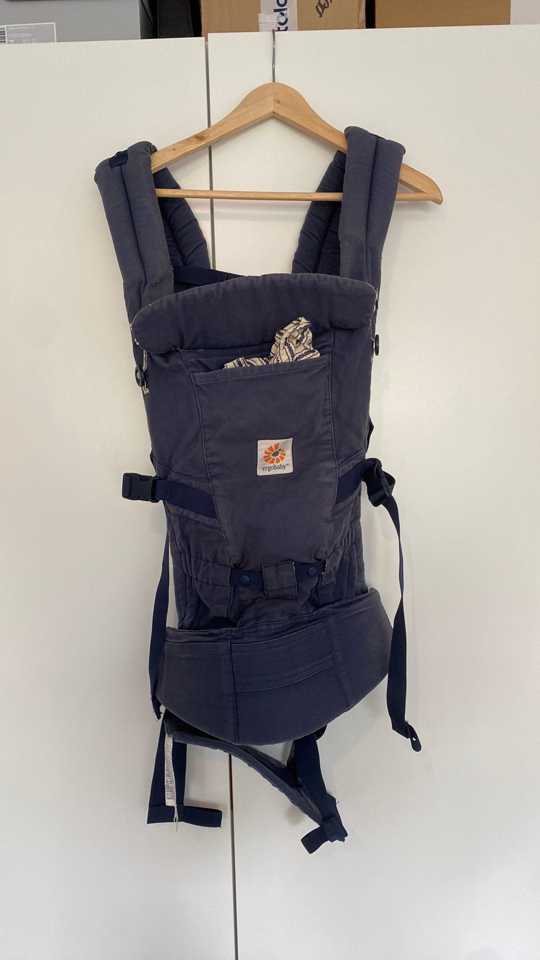 Ergobaby draagzak adapt donkerblauw, Overige merken, Ophalen of Verzenden, Zo goed als nieuw, Buik
