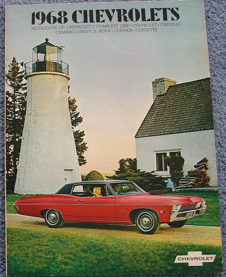 Chevrolet 1968 full line brochure  USA met Corvette, Verzenden, Zo goed als nieuw, Chevrolet