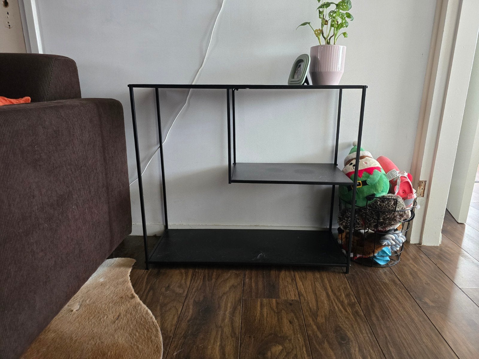 Sidetable zwart metaal, Huis en Inrichting, Tafels | Sidetables, Ophalen, 50 tot 100 cm, Zo goed als nieuw, Metaal