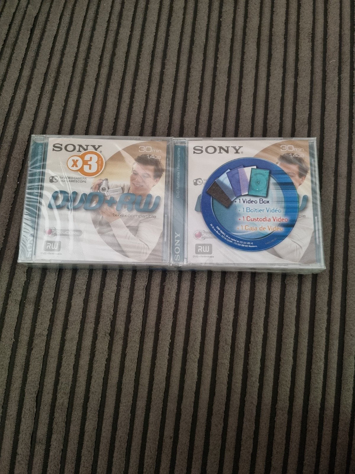 Sony DVD-RW 3-pack met video box - Nieuw in verpakking, Computers en Software, Beschrijfbare discs, Herschrijfbaar, Nieuw, Ophalen of Verzenden