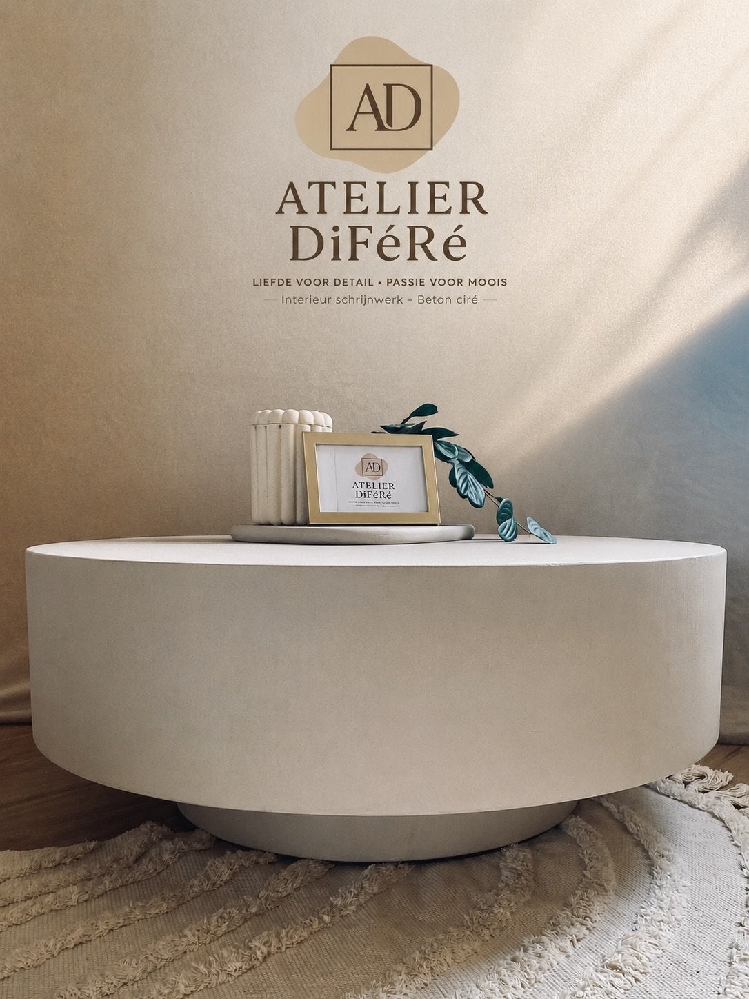 Salontafel in Beton Ciré (Mortex), Huis en Inrichting, Tafels | Salontafels, Ophalen, Overige materialen, 50 tot 100 cm, Rond