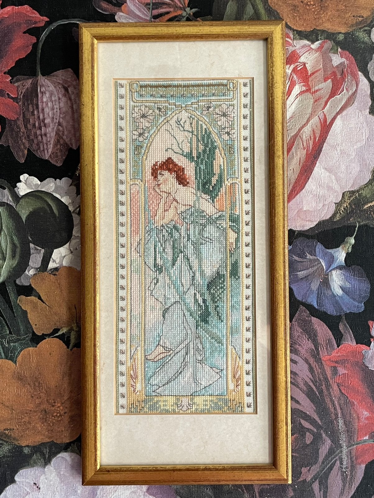 Vintage Chic Art Nouveau A. Mucha Avondmijmering 🧡🩷, Ophalen of Verzenden, Gebruikt, Minder dan 50 cm, Overige typen