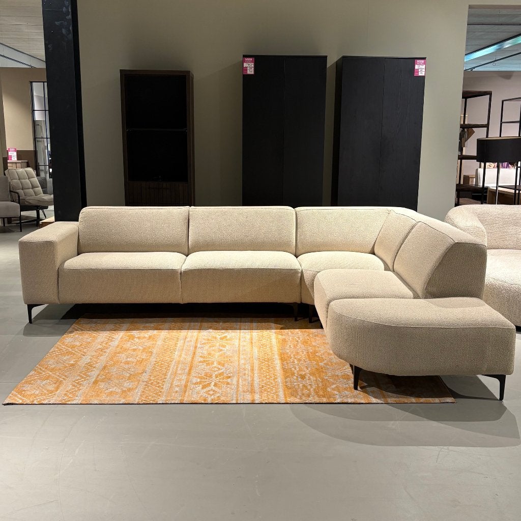 Hoekbank creme japandi stijl 312x240cm, Ophalen, Hoekbank, 300 cm of meer, Zo goed als nieuw