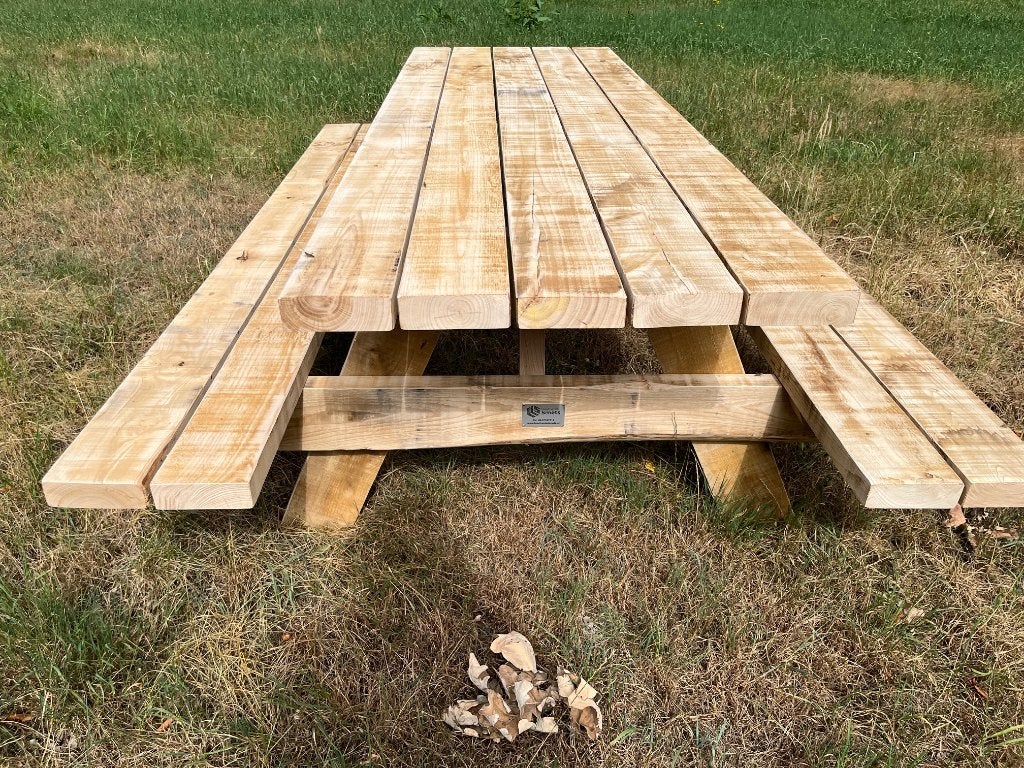 Kastanjehouten picknickbank 200 cm – Robuust en gemonteerd, Tuin en Terras, Ophalen, Nieuw, Rechthoekig, Hout