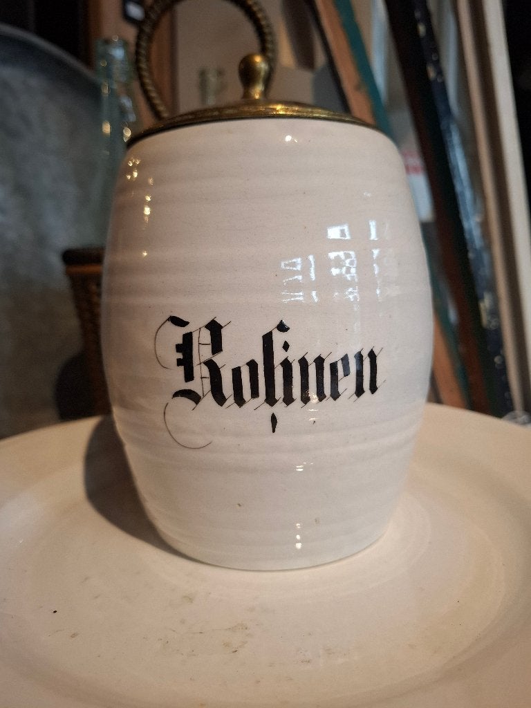 antieke tonpot rozijnen, rozijnen pot, ton, pot beboterd, Ophalen of Verzenden